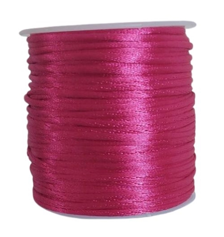 50 m. ceriserød satin tråd - 2 mm.