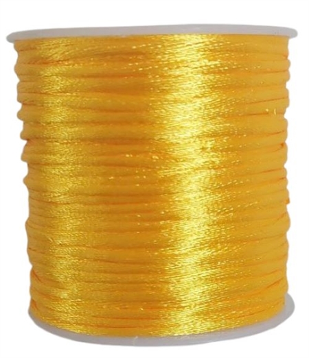 50 m. varm gul satin tråd - 2 mm.