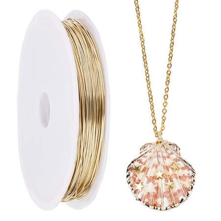 25 m. guldtråd 0,6 mm. Med holdbar belægning