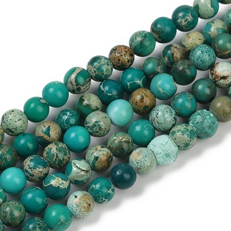 1 streng 4 mm. Regalite/Imperial Jasper streng. Søgrøn
