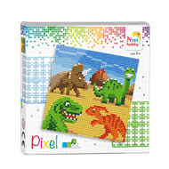 Gavesæt med 4 firkantede plader. Dinosaurer