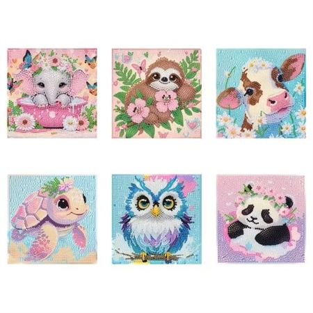 6 søde dyrebilleder. 15 x 15 cm.