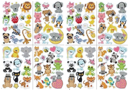 94 stickers I Blandede dyr | Sæt 2