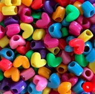 250 g. hjerte perler med store huller