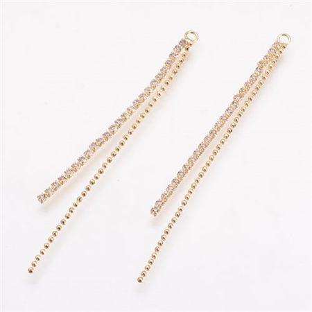 4 lange vedhæng med rhinsten. Meget holdbar belægning