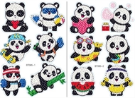 Sticker ark med pandabjørne