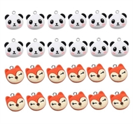 Vedhæng - 24 panda/ræve ansigter