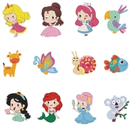 Sticker ark med prinsesser