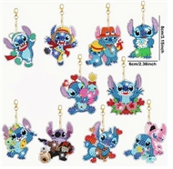 10 diamant nøgleringe med Stitch