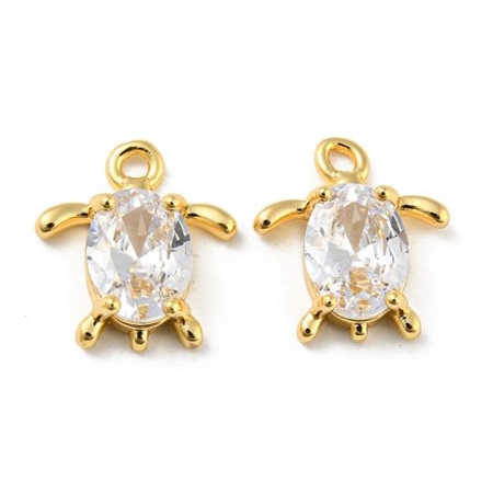 2 skildpadde vedhæng med 18K forgyldning