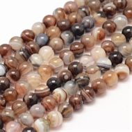 8 mm. natur stribet, brun, agat