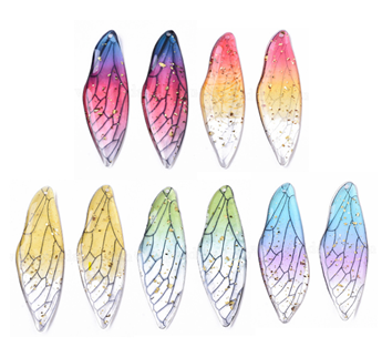 20 stk. aflange resin vedhæng. 4 af hver farve