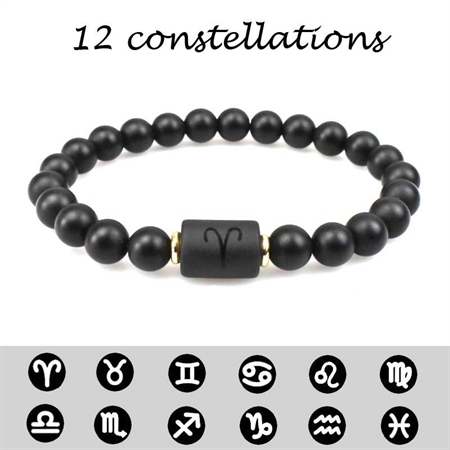 96 glasperler med stjernetegn og symboler til armbånd