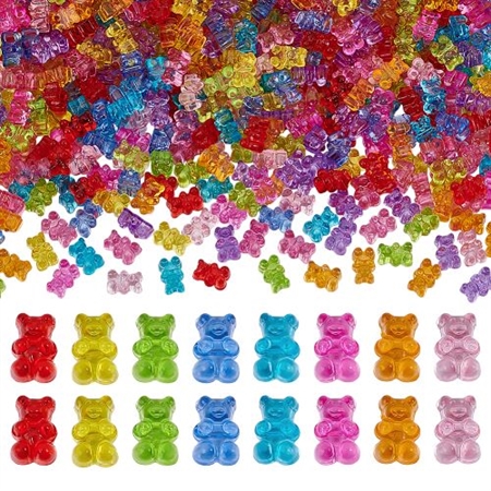 200 stk. små, transparente bamse perler. 