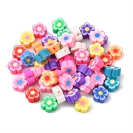 100 clayperler med blomster