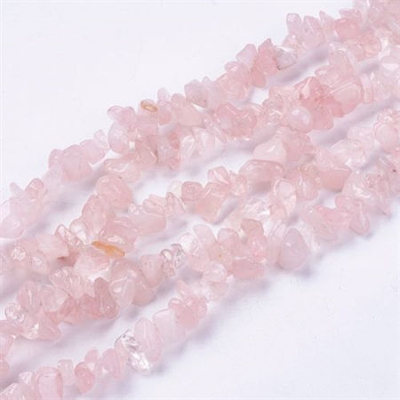 80 cm. rosa quartz chips/nuggets  