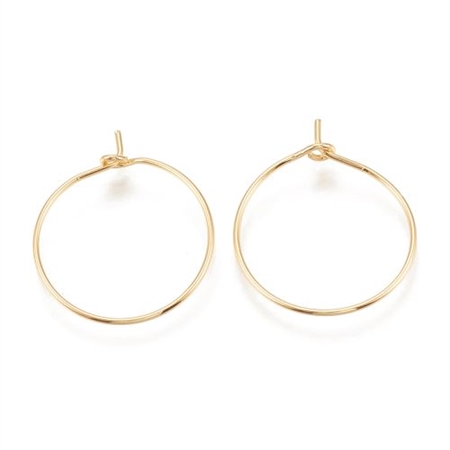 6 creoler i messing med 18K forgyldning. 20 mm.