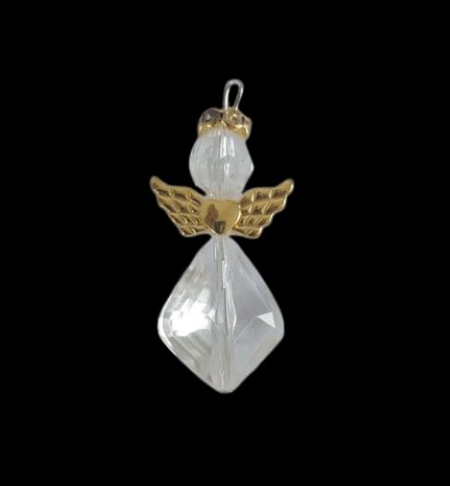 10 "lav selv" engle med klar krop og guld vinger m.v. 4,5 x 3 cm.
