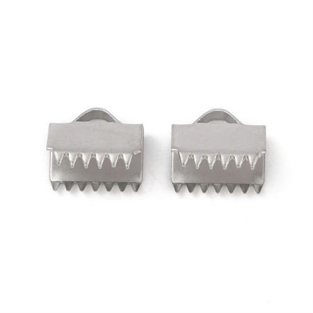 20 platin farvede endeled til flade armbånd - stål