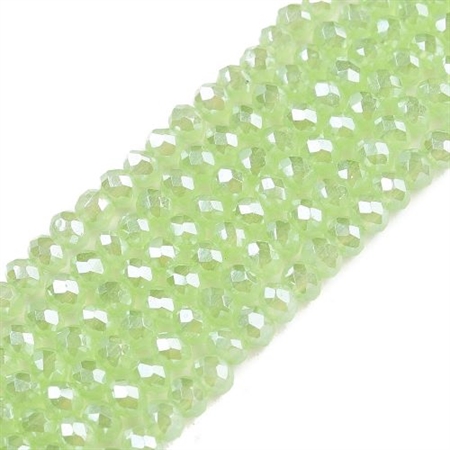 5 strenge gule glasfacet perler - 3 x 2 mm.