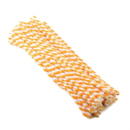 100  gul og hvid stribede piberensere, 6 mm.