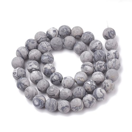 Frostet naturlig Picasso Jasper sten | 8 mm.