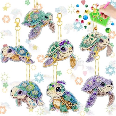 7 diamant nøgleringe skildpadder