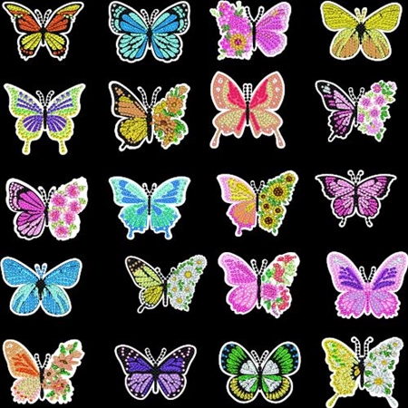 20 sommerfugle med magnet på HELE bagsiden