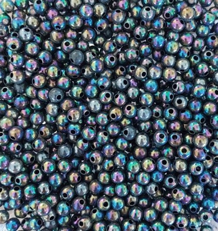 150 g. sorte, changserende perler. 6 mm.