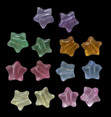 150 g. transparente stjerne acryl perler = 5,4 m.