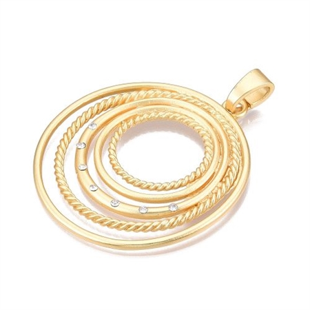 1 stort forgyldt vedhæng med sten.